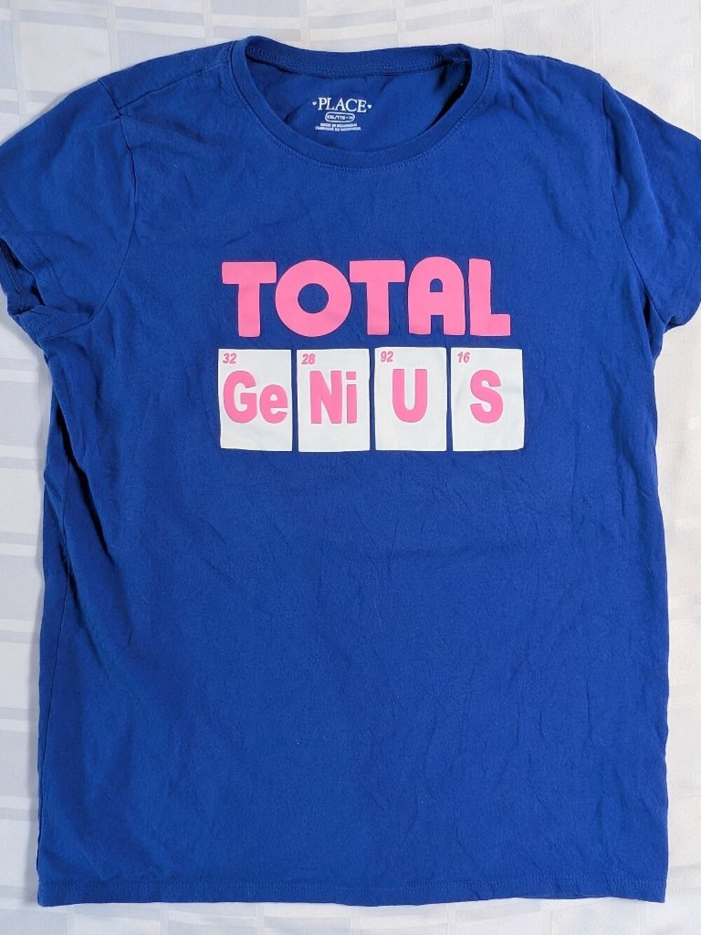 TOTAL GENIUS CHILDREN'S PLACE XXL KIDS T-SHIRT SHIRT CHILD WEAR FUNNY CUTE BLUE